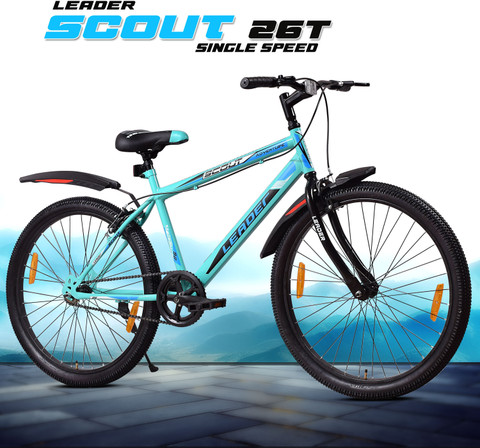 LEADER Scout 26T SEA Blue BLACK for Ride 26 T (inch) Mountain Cycle