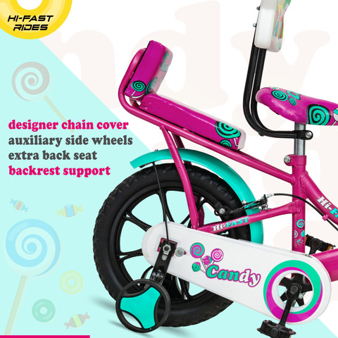 Hi-Fast Candy Unisex Kids Cycle For Age 2 To 5 Years With Back Seat ...