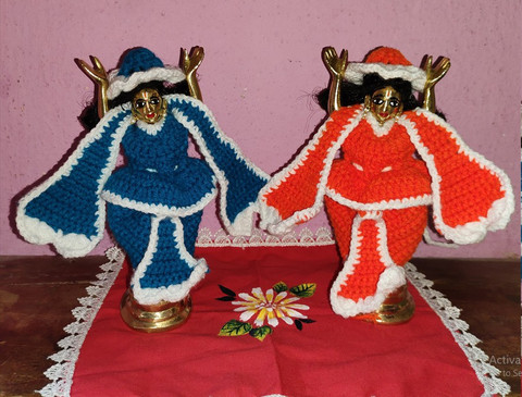 sachin and babi light blue dress Laddu Gopal Ji Winter Woolen Poshak
