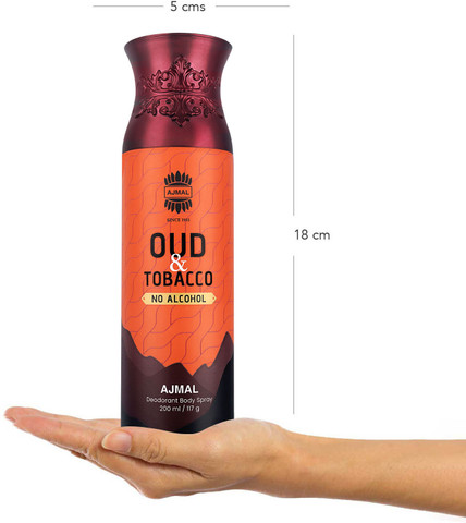 Ajmal Oud Tobacco Non-Alcoholic Deodorant Body Spray With Aromatic  Fragrance Perfume Deodorant Spray - For Men & Women