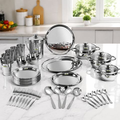 Kraft Pack of 57 Stainless Steel Stainlesss Steel 57 Pieces Milano