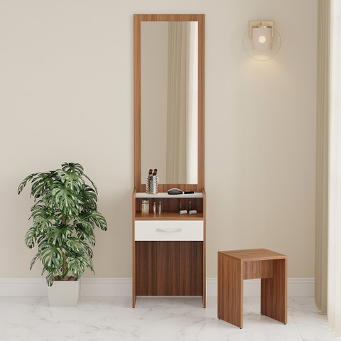 simple wooden dressing table design JASIWAY Modern Simple Makeup Vanity Dressing Table, Coffee