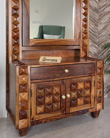 Wood Vestal Sheesham Wood Dressing Table in Diamond Design - Solid Wood Dressing  Table Price in India - Buy Wood Vestal Sheesham Wood Dressing Table in  Diamond Design - Solid Wood Dressing