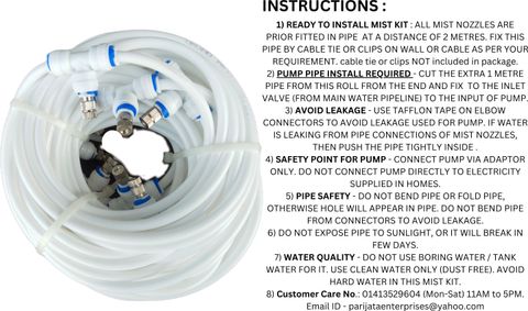 Parijata DIY Misting System Kit with Nozzles, Mist Pump, smps, Pipe ...