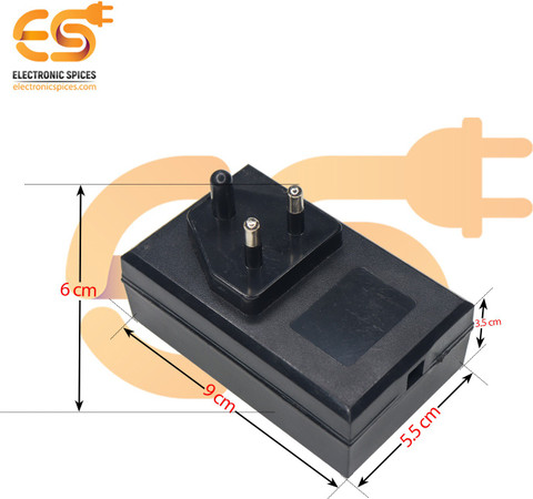 Electronic Spices Packof 2 Plastic Enclosure Box Black Adapter