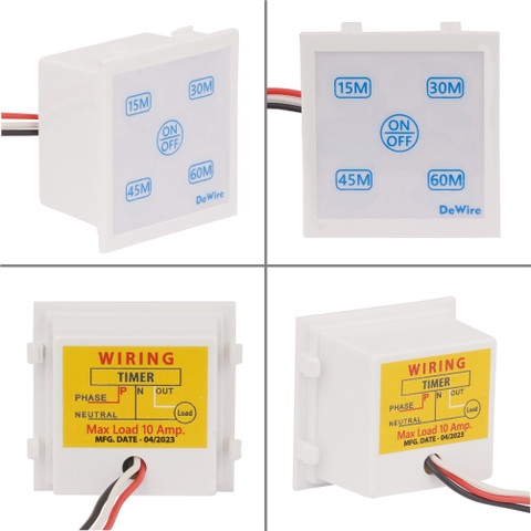DeWire Auto Cut-Off Timer Switch(15,30,45,60Mins) 230V 10 A One Way ...