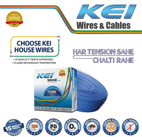 KEI ZH-FR PVC 1 sq/mm Blue 90 m Wire Price in India - Buy KEI ZH