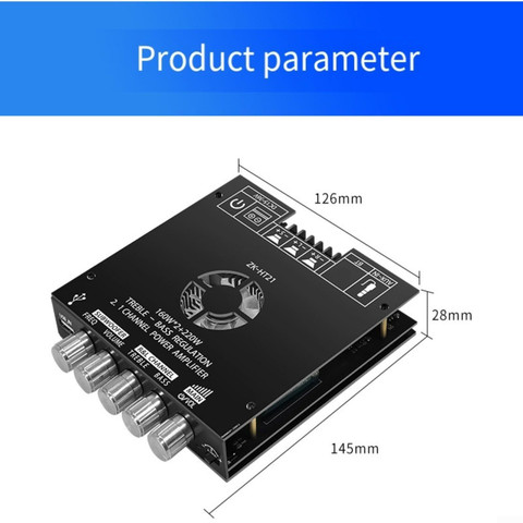CocksComb ZK-HT21 Dual TDA7498E Bluetooth Power Amplifier 2.1CH