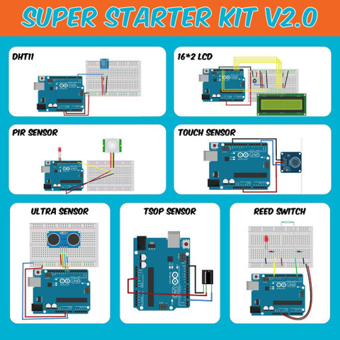 SunRobotics Arduino Uno Based Super Starter Kit with Full Learning ...