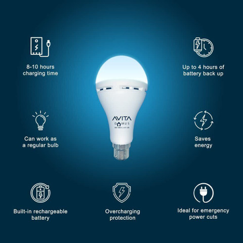 AVITADOMUS AVITA Domus 9W Bulb (Pack of 2) Best For Power Cut 4