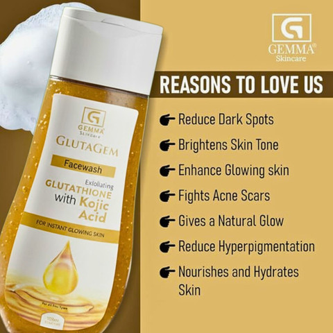 Gemma Glutagem Exfoliating Glutathione With Kojic Acid Face Wash - Price in  India, Buy Gemma Glutagem Exfoliating Glutathione With Kojic Acid Face Wash  Online In India, Reviews, Ratings & Features