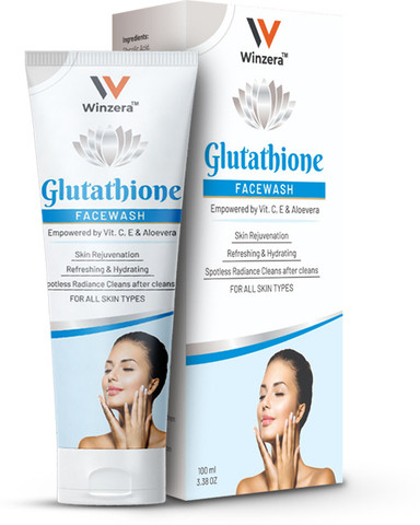 winzera glutathione face wash Winzera Glutathione Kojic Acid, Vitamin E, C and Aloe Vera For Glowing Skin Face  Wash