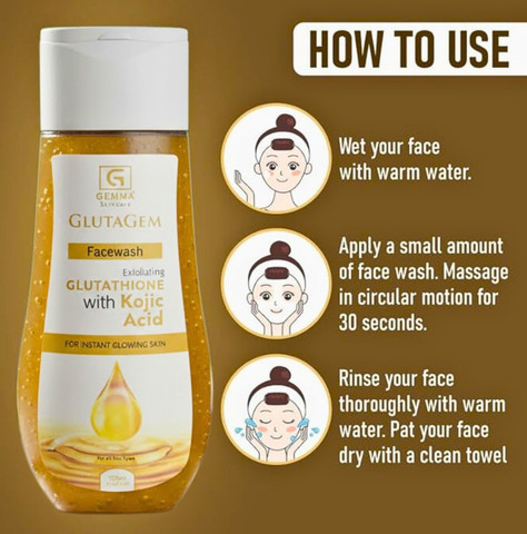 Gemma Glutagem Exfoliating Glutathione With Kojic Acid Face Wash - Price in  India, Buy Gemma Glutagem Exfoliating Glutathione With Kojic Acid Face Wash  Online In India, Reviews, Ratings & Features