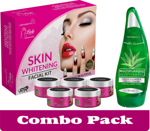 Blu lady Skin Whitening facial kit & Professional Feel Aloevera Gel Combo  Pack - Price in India, Buy Blu lady Skin Whitening facial kit &  Professional Feel Aloevera Gel Combo Pack Online