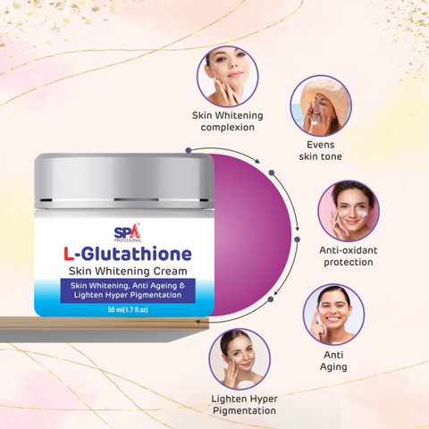 SPA Professionals L- Glutathione Face Cream for Skin Whitening, Brightening  & Anti Ageing Price in India - Buy SPA Professionals L- Glutathione Face  Cream for Skin Whitening, Brightening & Anti Ageing online
