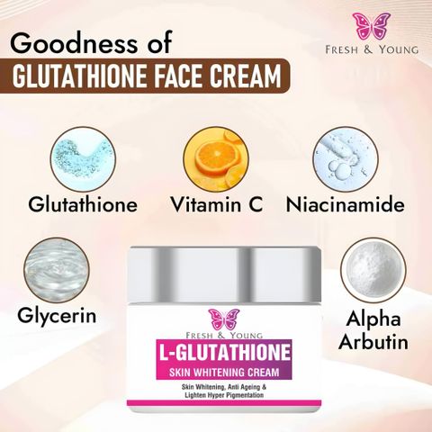 korean whitening glutathione Fresh & Young L-Glutathione Cream For And Glowing Skin (Korean Glass Skin) Price in India Absence of Cross-Reactivity between