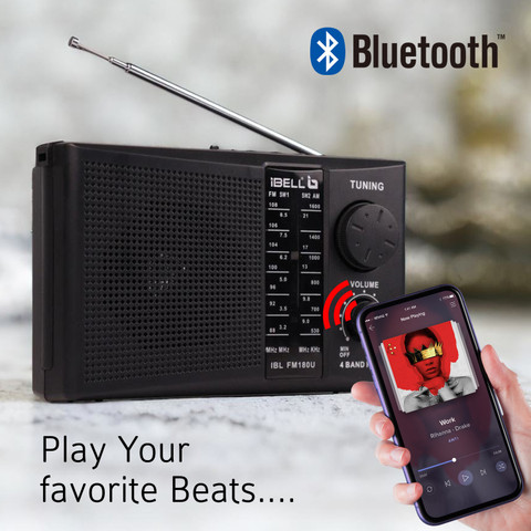 iBELL 180U, Dynamic Speaker, USB-SD-MP3 Player, 4-Band Portable