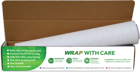 Cleanwrap 750 Grams 2-in-1 Aluminium Foil & Paper, Keeps Food Fresh ...
