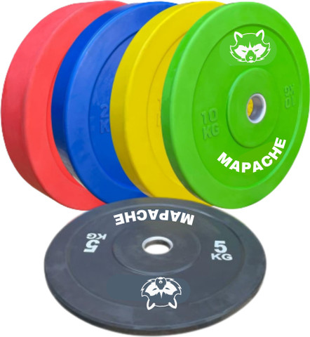 MAPACHE 25 kg Color Rubber Bumper Plates 2.0, (25kg x2pc