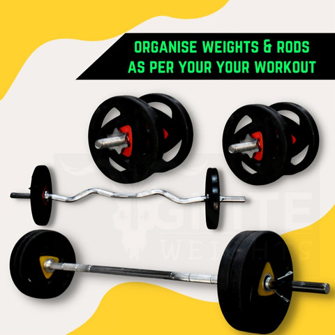 Fitness Guru 25 kg 25 KG Pair Fitness Olympic Barbell,Hand Grip