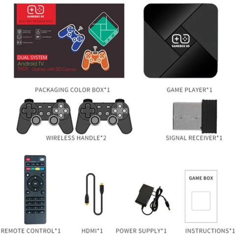 HG WORLD Game Box G5 4K HD Super Console X - 20+ Emulators 5600+