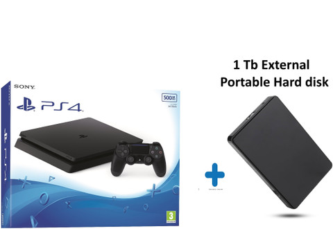 SONY Ps4 Slim Console 500 GB with 1TB Portable External HDD Price