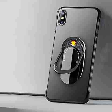 cell phone case cigarette lighter Mobile Cigarettes USB Ring Buckle Charging Lighter Lighter Genuine LeatherSize Cigarette Lighter Mobile Back Cover