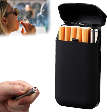 cigarette box lighter Avedia Cigarette Box Holder with Lighter, Slim Cigarette Case for Smoking  for Men Plastic Electronic Gas Lighter Price in India