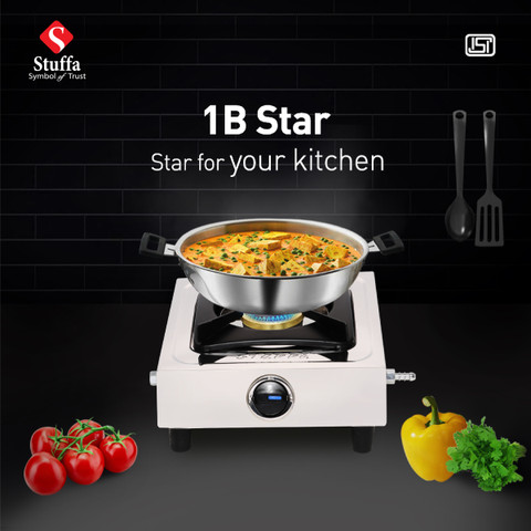 Stuffa Cooktop stuffa Star LPG Stainless Steel 1 Burner Gas Stove, ISI Certified ...