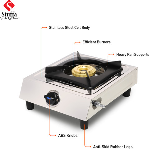 Stuffa Cooktop stuffa Star LPG Stainless Steel 1 Burner Gas Stove, ISI Certified ...