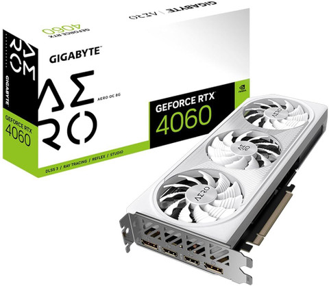 GIGABYTE RTX 4060 AERO WHITE OC GV-N4060AERO OC-8GD GDDR6 8 GB