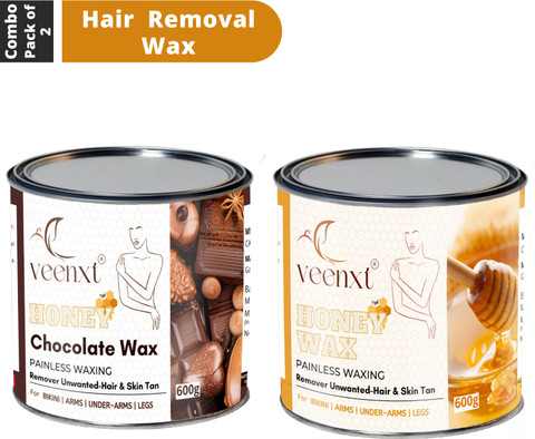 VEENXT Chocolate and Honey Wax Hair Removal -Combo | Removes Hair