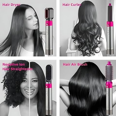 SmartTech 5 in 1 Hair Dryer & Styling Tool with Detachable Brush