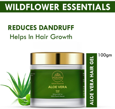 Wildflower essentials 100% Pure & Natural Aloe Vera Gel For Reduces  Dandruff Helps In Hair Growth Hair Gel - Price in India, Buy Wildflower  essentials 100% Pure & Natural Aloe Vera Gel