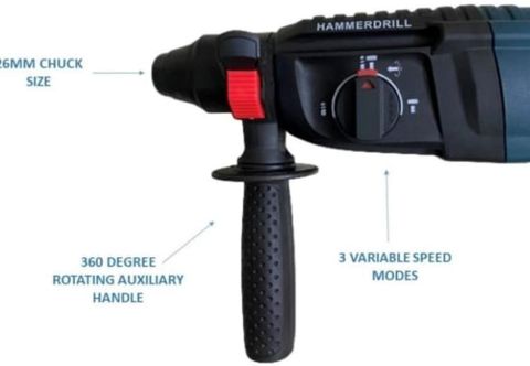 ℳ ZX PWR ROTARY HAMMER DRILL 26MM WITH 13MM CHUCK AND ADAPTOR ZX2-26