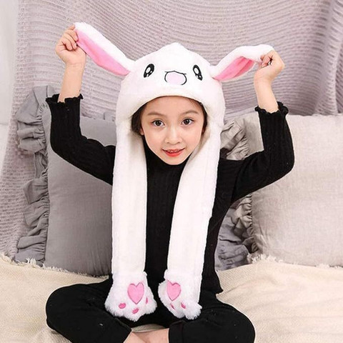 Wholesale Kawaii Kids Rabbit Hat LED Cute Animal Moving Ears Rabbit Hat Cartoon