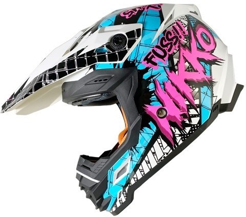 NIKKO N-603 II off Road, ISI Certified White Fuss Motorbike Helmet