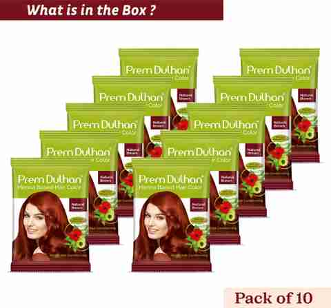 Prem Dulhan Natural Brown Henna Hair Color – Herbal, No Ammonia