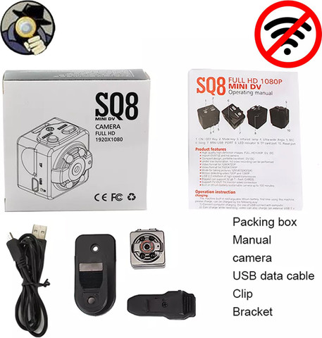 First Dot SQ8 Mini DV Camera 720p HD Car Sports Voice / Video