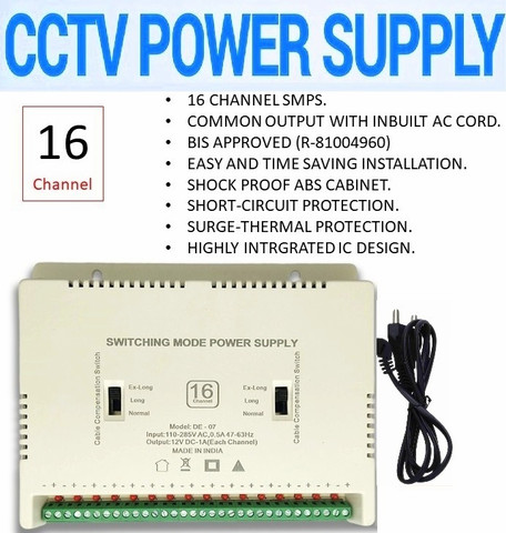 BALRAMA 16 Channel CCTV Camera SMPS Power Supply Adapter 12V 20A