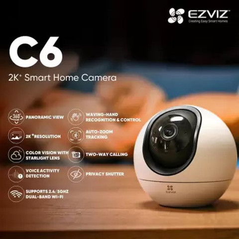 EZVIZ C6 Smart Wi-Fi|2K 4MP|360°|Color Night Vision|Waving-Hand