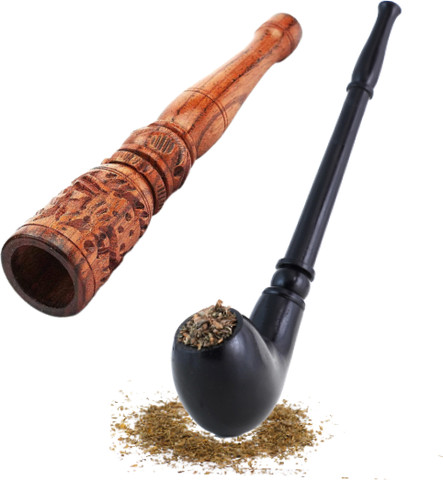 White Leaf Tobacco Pipe Wooden Smoking Pipe Royal Black & Chillum (Pack Of  2) Wood Pipe Wooden Inside Fitting Hookah Mouth Tip Price in India
