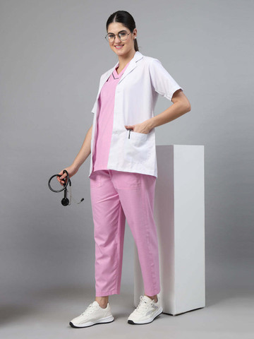 pink scrub dress Hot Scrubs Doctor Pink Scrub Dress There Are Two Pieces Of Cake On The Plate