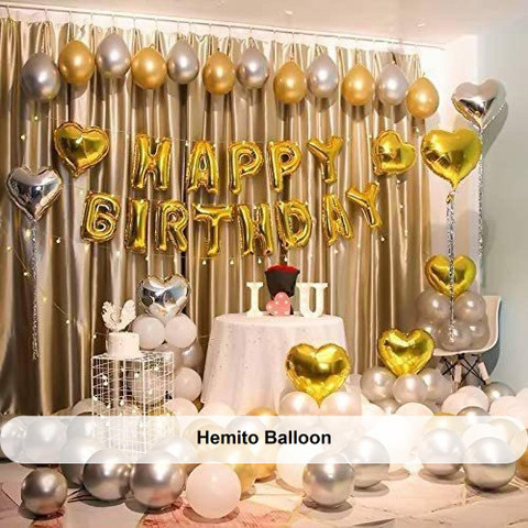 Hemito Solid 57 Pcs combo of Gold Silver Birthday
