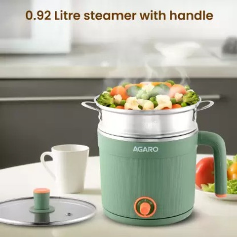AGARO Regency Multi Cook Kettle With Steamer, 1.2L Inner Pot, Double ...