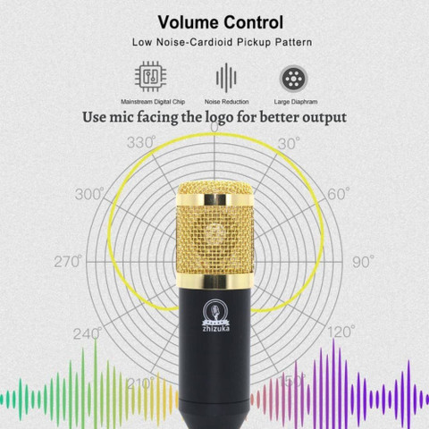 zhizuka BM800 Condenser Microphone with V8 Sound Card for