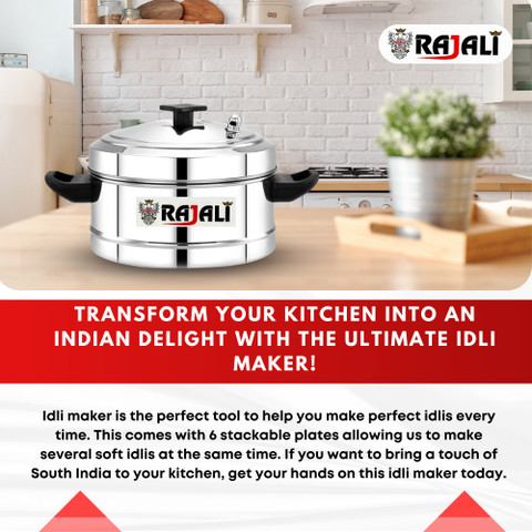 Rajali Idli Cooker (Heart shape Idlis) 6 plates, 24 Idlis Induction ...