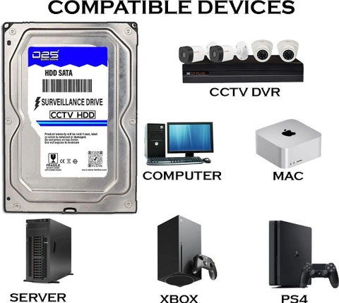 D25 Video 1TB Surveillance Hard Disk for All CCTV Camera DVR 1 TB