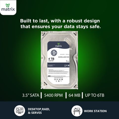 MATRIX HARD DISK DRIVE 4TB 4 TB All in One PC's Multicolor SATA