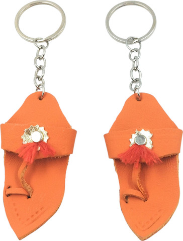 Key Era Slipper Art Kolhapuri Chappal Combo Leather Keyring Key